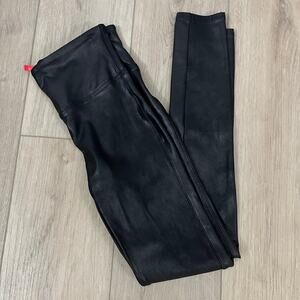 Spanx Women’s Black Faux Leather Leggings Size Small